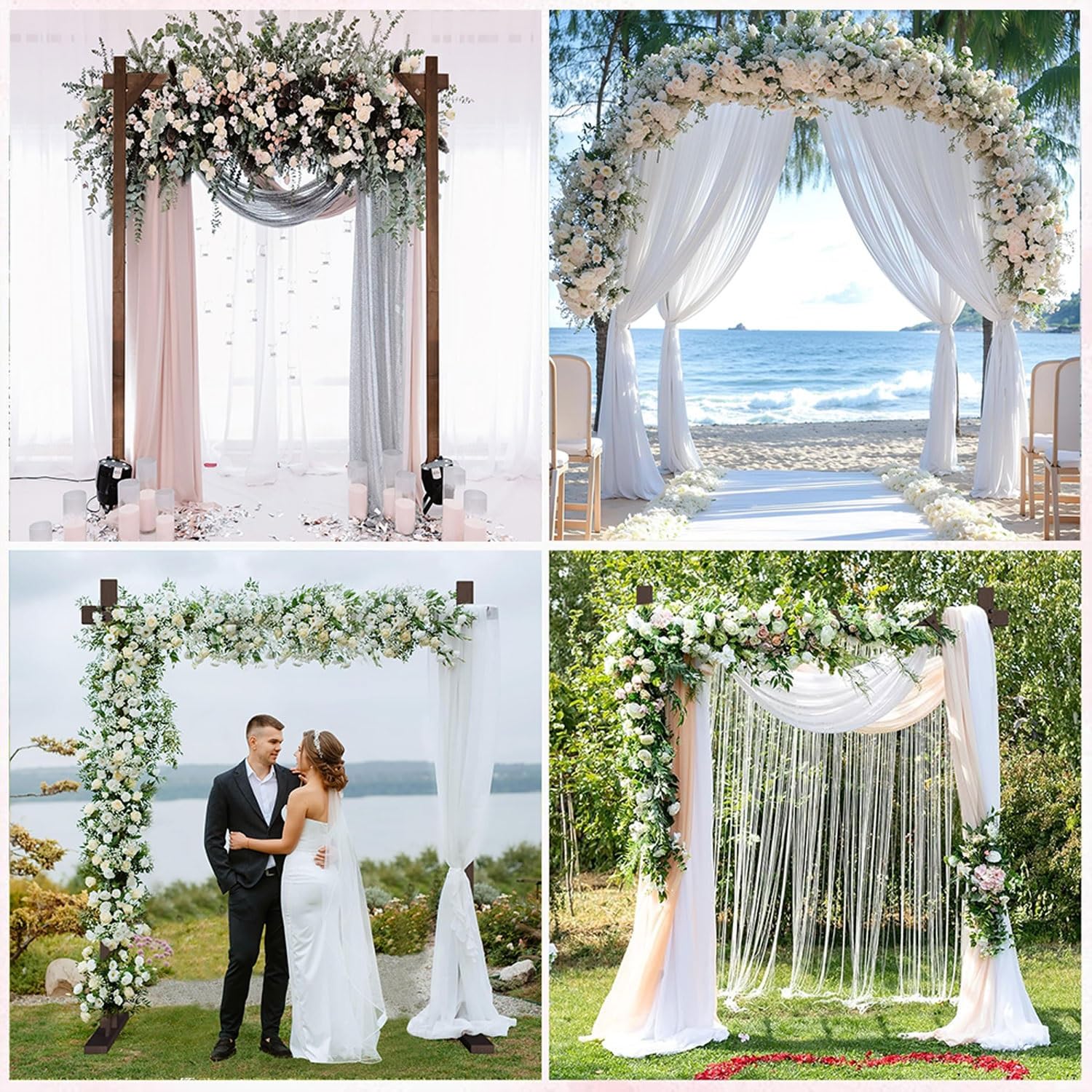 2,2 m Hochzeitsbogenständer aus Holz, quadratischer Holzbogen, Hochzeitslaube für Hochzeiten im Innen- und Außenbereich, Partys im Garten, Strand, Wald, rustikale Boho-Dekorationen