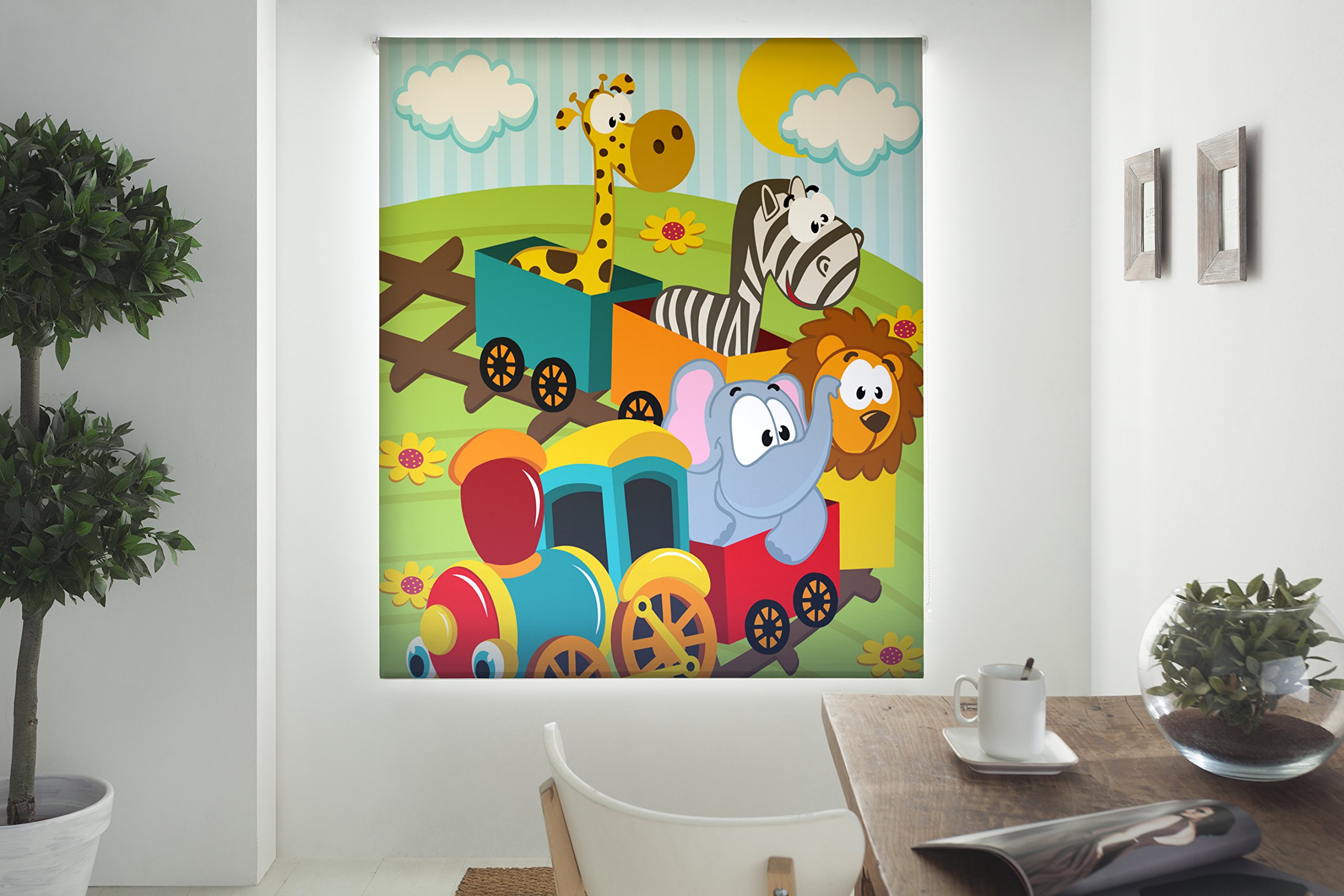 Blindecor W-I-49663 – Roller Translucent Blind, Digital Print, 150 x 180 cm, Multi-Coloured