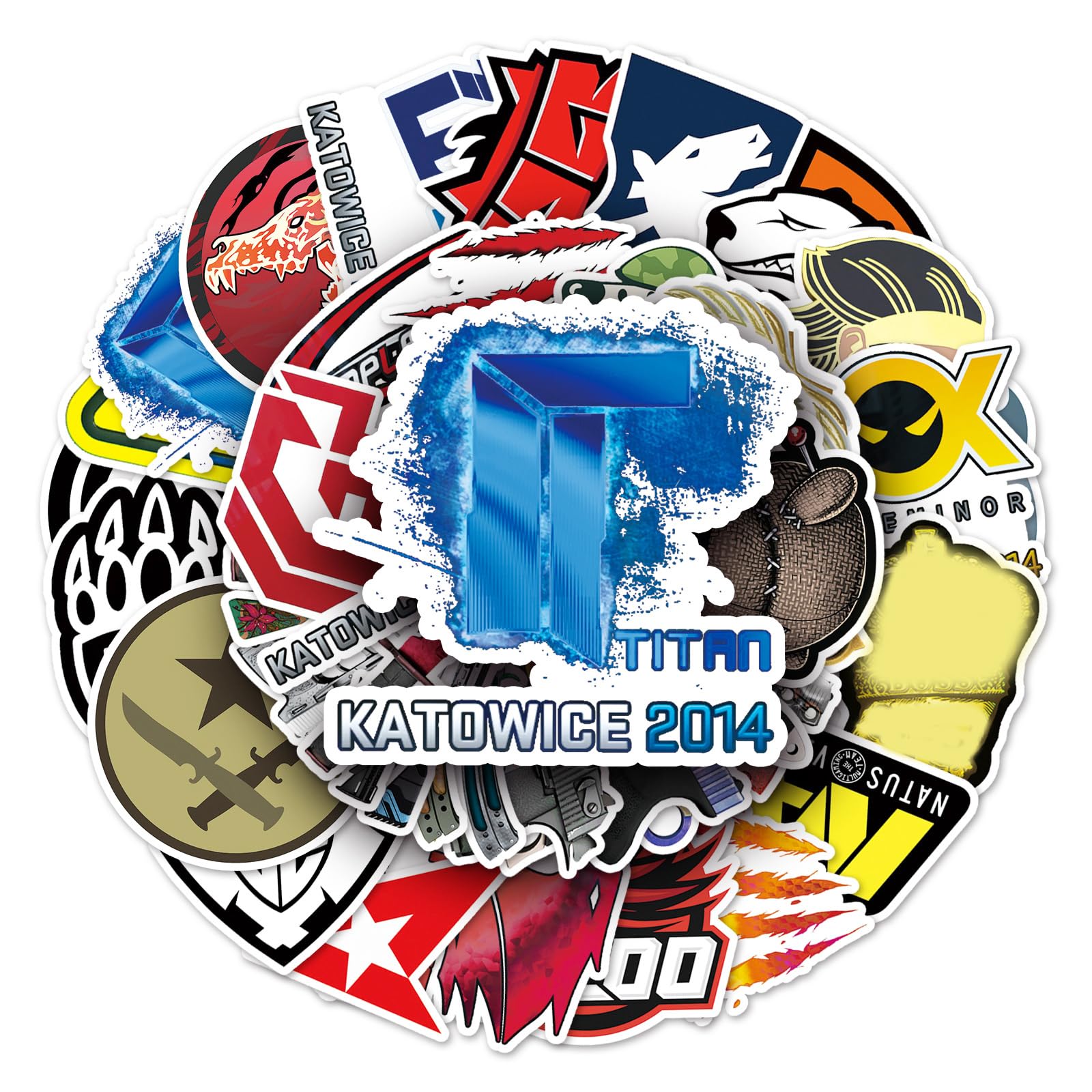 Counter-Strike:Global Offensive Stickers 50Pcs Waterproof,Removable,Beautiful,Suitable for Men and Women in Water Bottles,Phones,Laptop,Guitar,Car,Motorcycle,Cup,Piano,Scooter,Suitcase Vinyl Material.