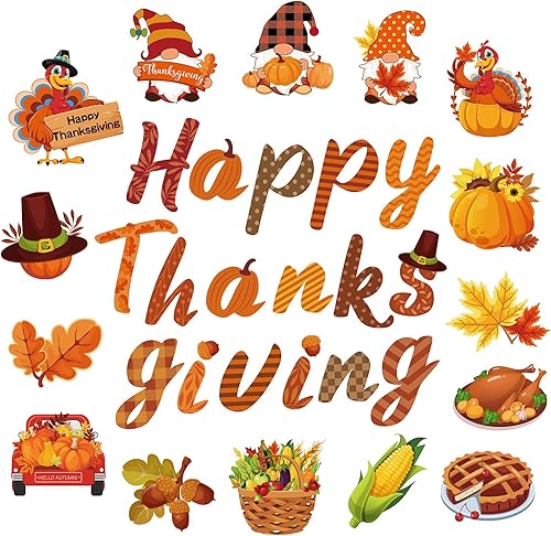 Miniatura 3 de Dianelhall Tablón de anuncios para el aula de Acción de Gracias con recortes de calabaza Gnomo pavo, decoración de aula, recortes de hojas para