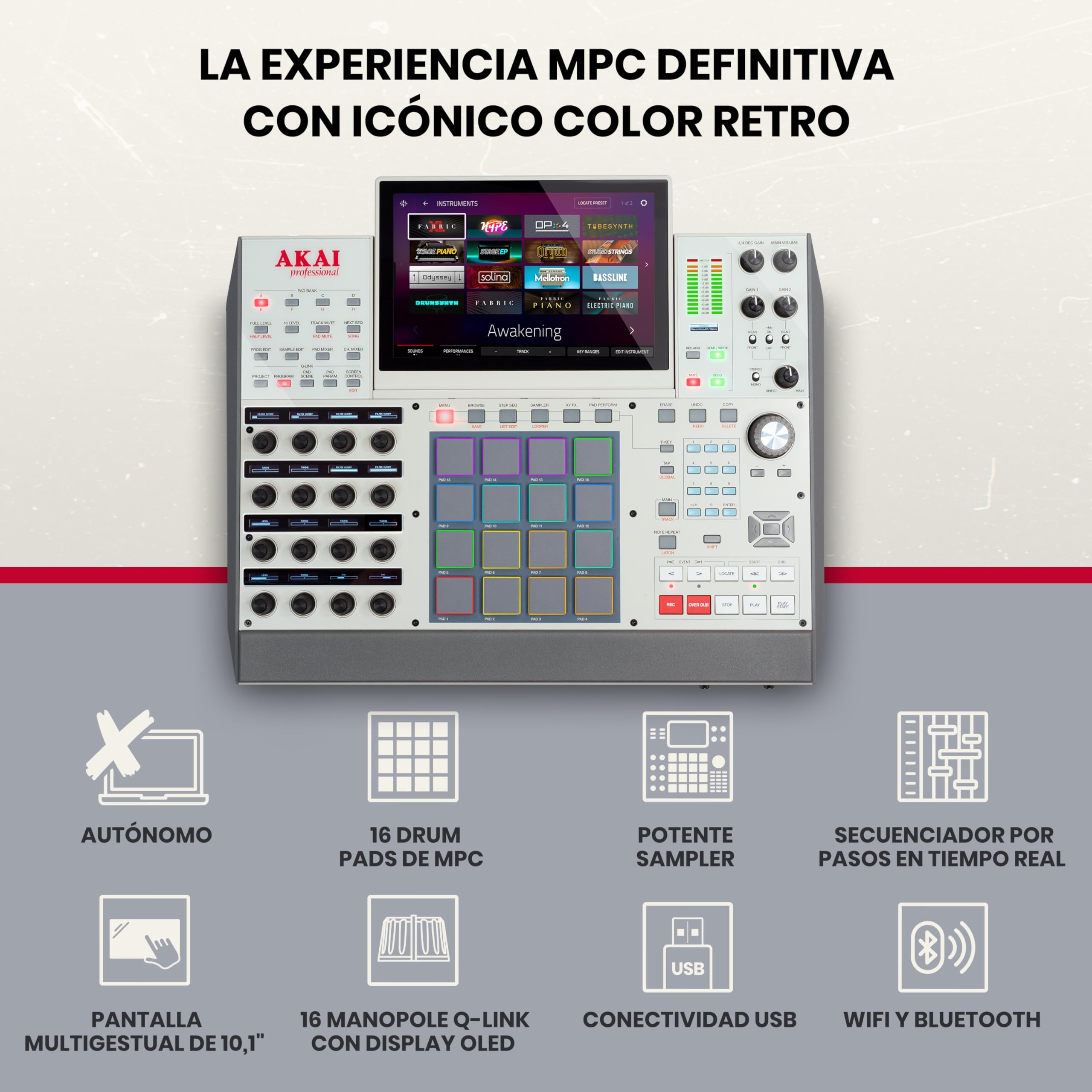 Akai Professional MPC X SE - Centro de Producción Autónomo y Beat Maker con Pantalla Multitáctil de 10.1", Pads de Batería, Synth Engines, 48 GB de Almacenamiento e Integración con Native Instruments