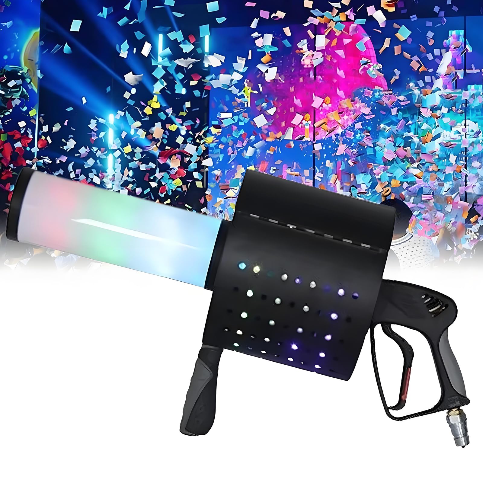 Máquina de Niebla de Mano y Confeti LED 7 Colores para Animación en Vivo