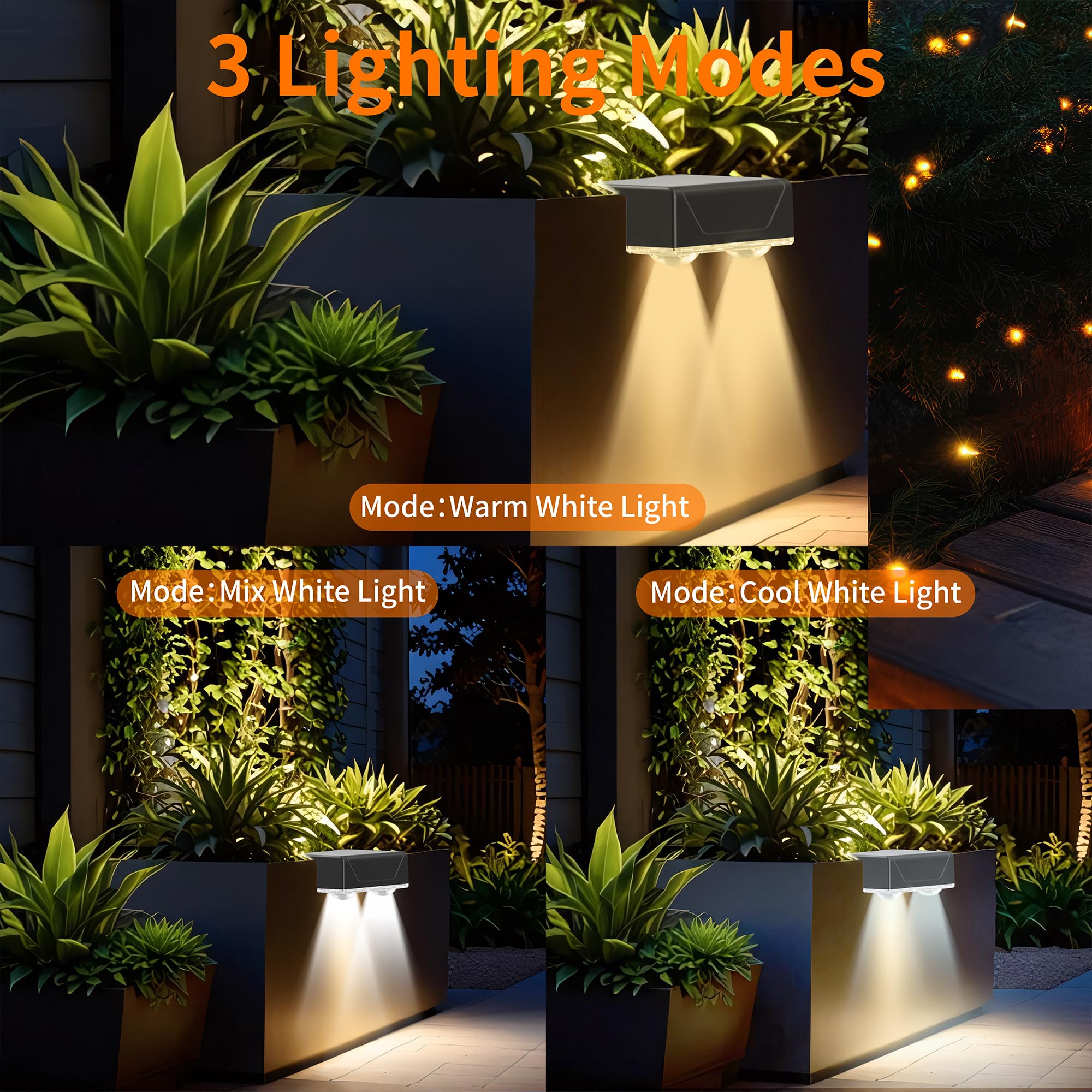 Lankey Sound Solar Garden Lights, Outdoor Wall Lights Out with 3 Modes - Image 2