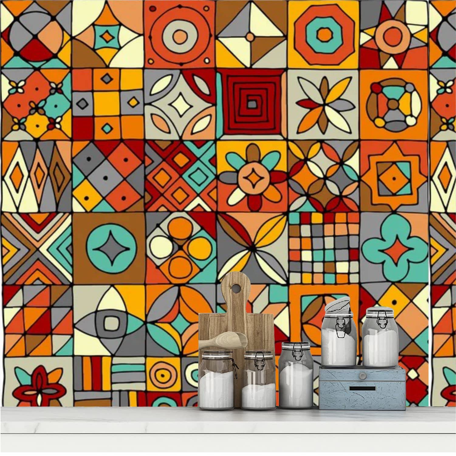 ELTON Morrocon Spanish Tile Decals for Table Wall Stairs Bathroom & Kitchen Self Adhesive Easy to Apply Just Peel & Stick (6x6 Inch 36 pic, Color b) (B0B5DPG3HT) Amazon Price History, Amazon Price Tracker