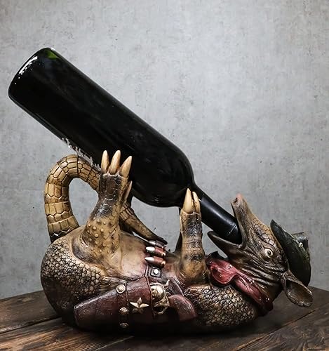 Miniatura 9 de Ebros Gift Coiled Tipsy Drunk and Wild Armored Cowboy Sheriff Armadillo Booze Guzzler - Soporte para botellas de vino de 12 pulgadas de largo,