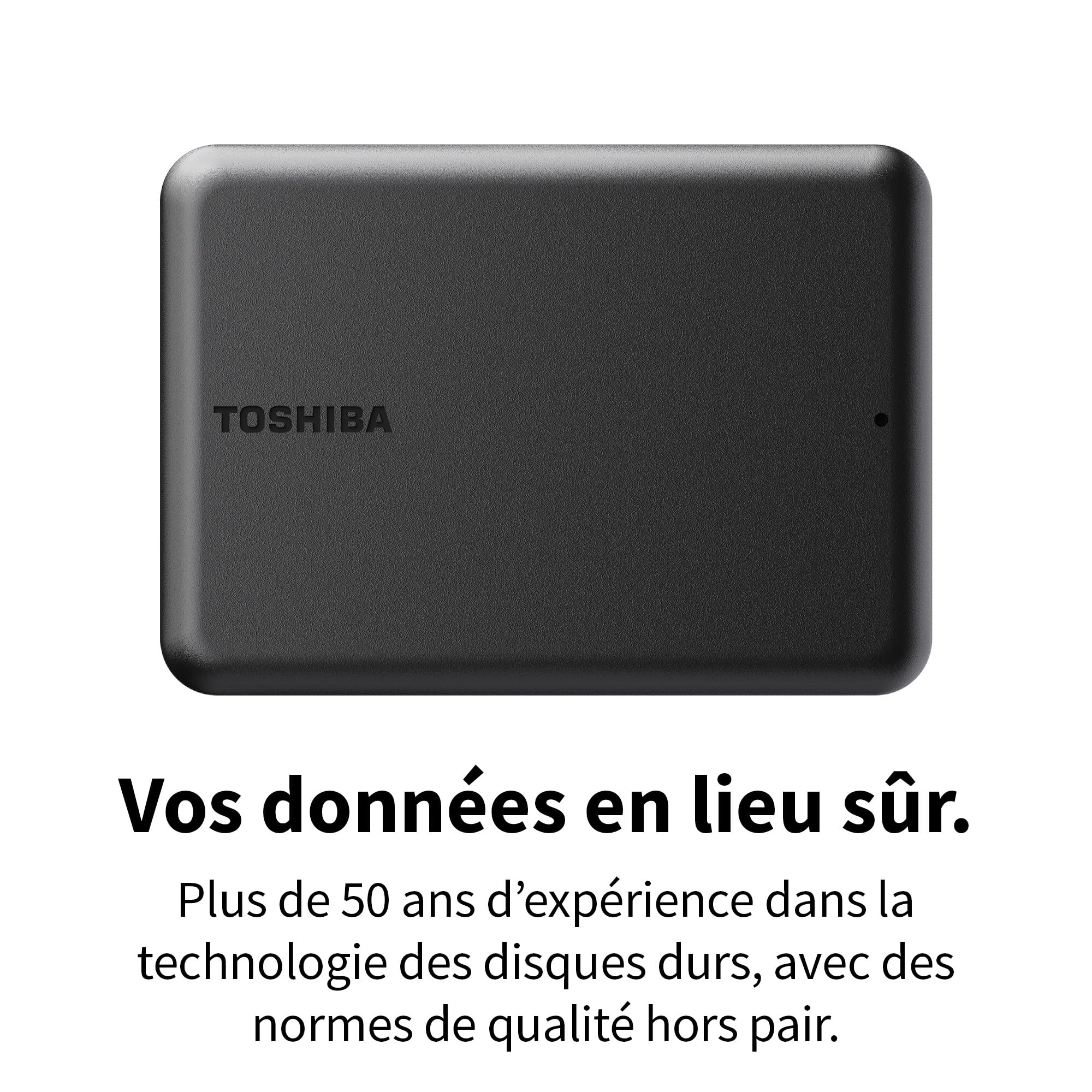 Toshiba Canvio Partner 1TB - Disque Dur Externe Portable 2,5'', USB 3.2, Compatible Mac et Windows. (HDTB510EK3AB)