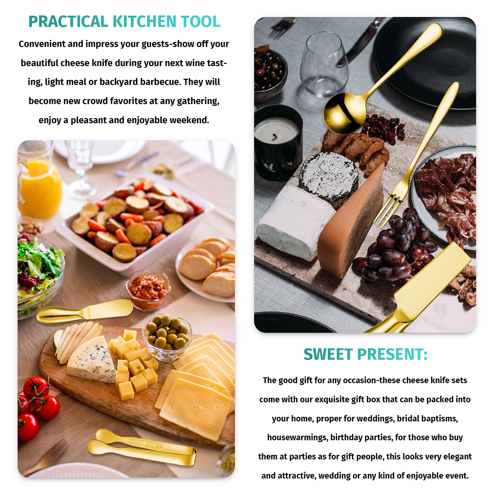 Patelai Charcuterie Board Cheese Knife Set - 20 Piece -5