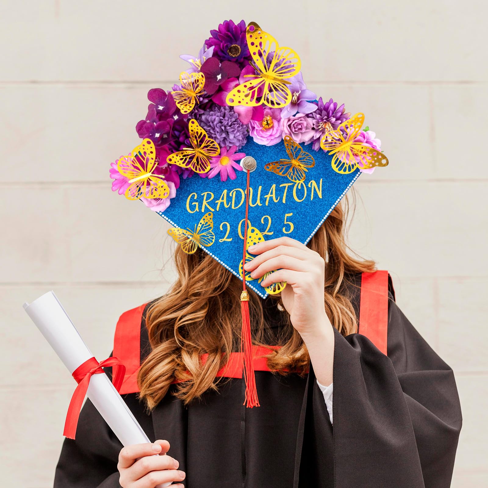 DIY Graduation Crafts 10-Pack Graduation Cap Glitter Paper - 3000GSM ...