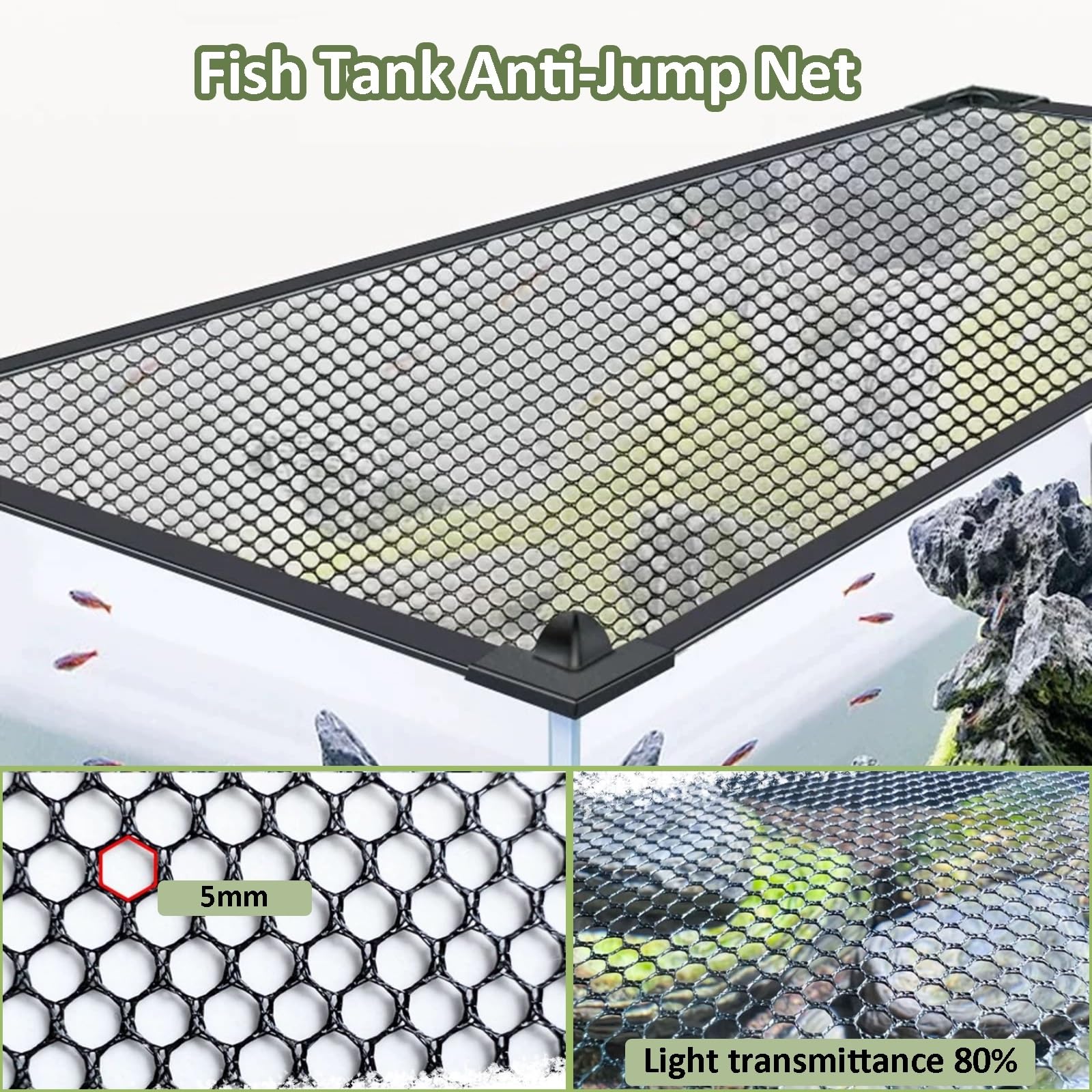 Couvercle D'aquarium Magnétique, Couvercle De Filet D'aquarium | Filet anti-évasion, couverture for poissons, reptiles, tortues, autres animaux qui s'échappent(180x60cm(70.87x23.62in))