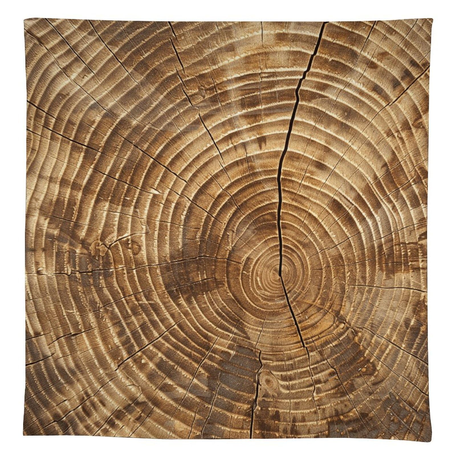 Nappe en lin imitation grain de bois 140x140 cm lavable pour table de salle à manger