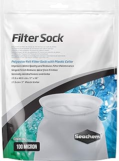 Seachem Laboratories 1552 Filter Sock (100 Micron) 17.5 x 40.5 cm, White