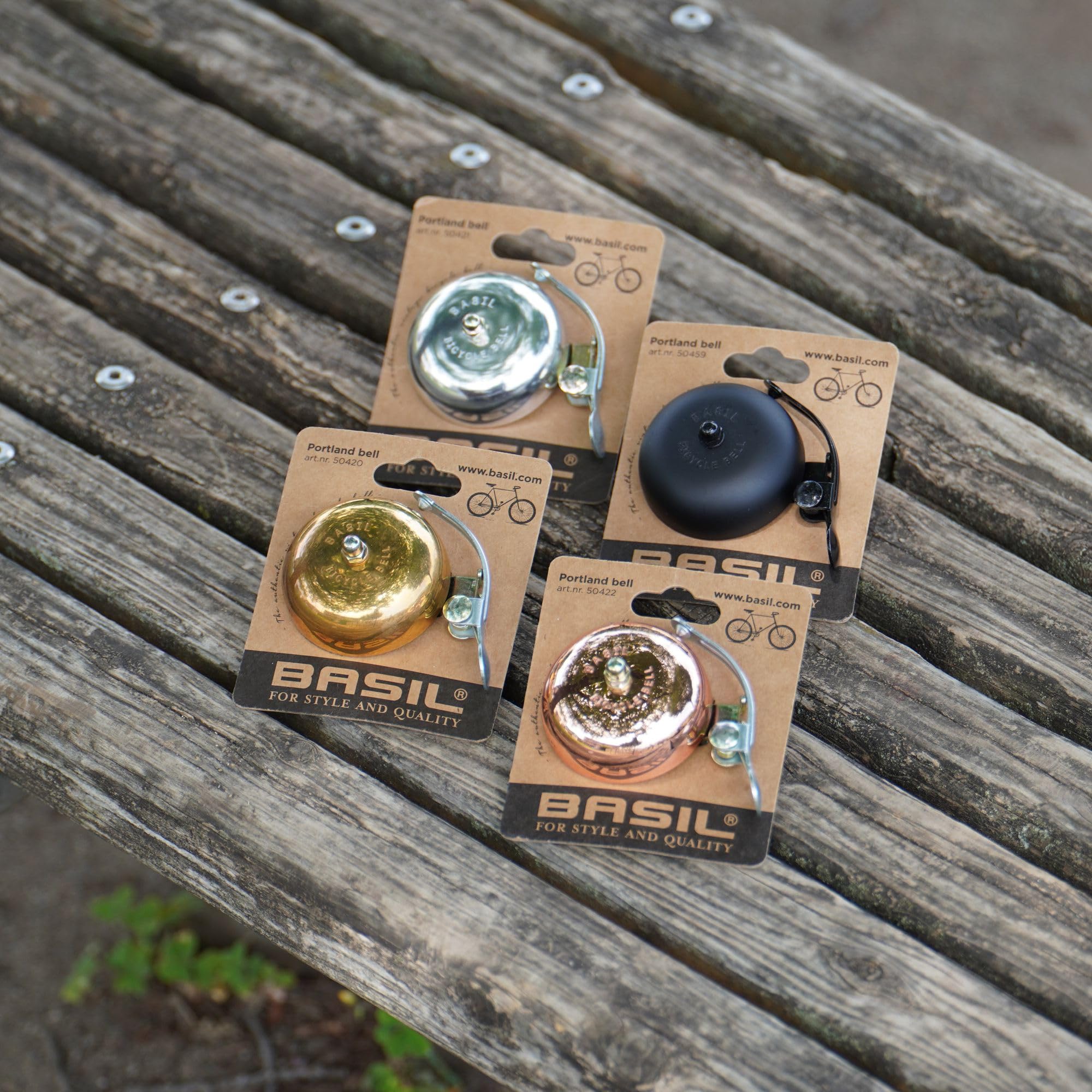 Basil Portland Classic Bicycle Bell - 2 inches (Copper), Multi Color, One Size (50422)