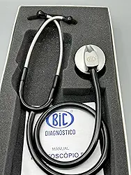 Estetoscópio Adulto Unisson Standard Preto Tradicional BIC - Ideal para Estudantes Enfermagem e Veterinária