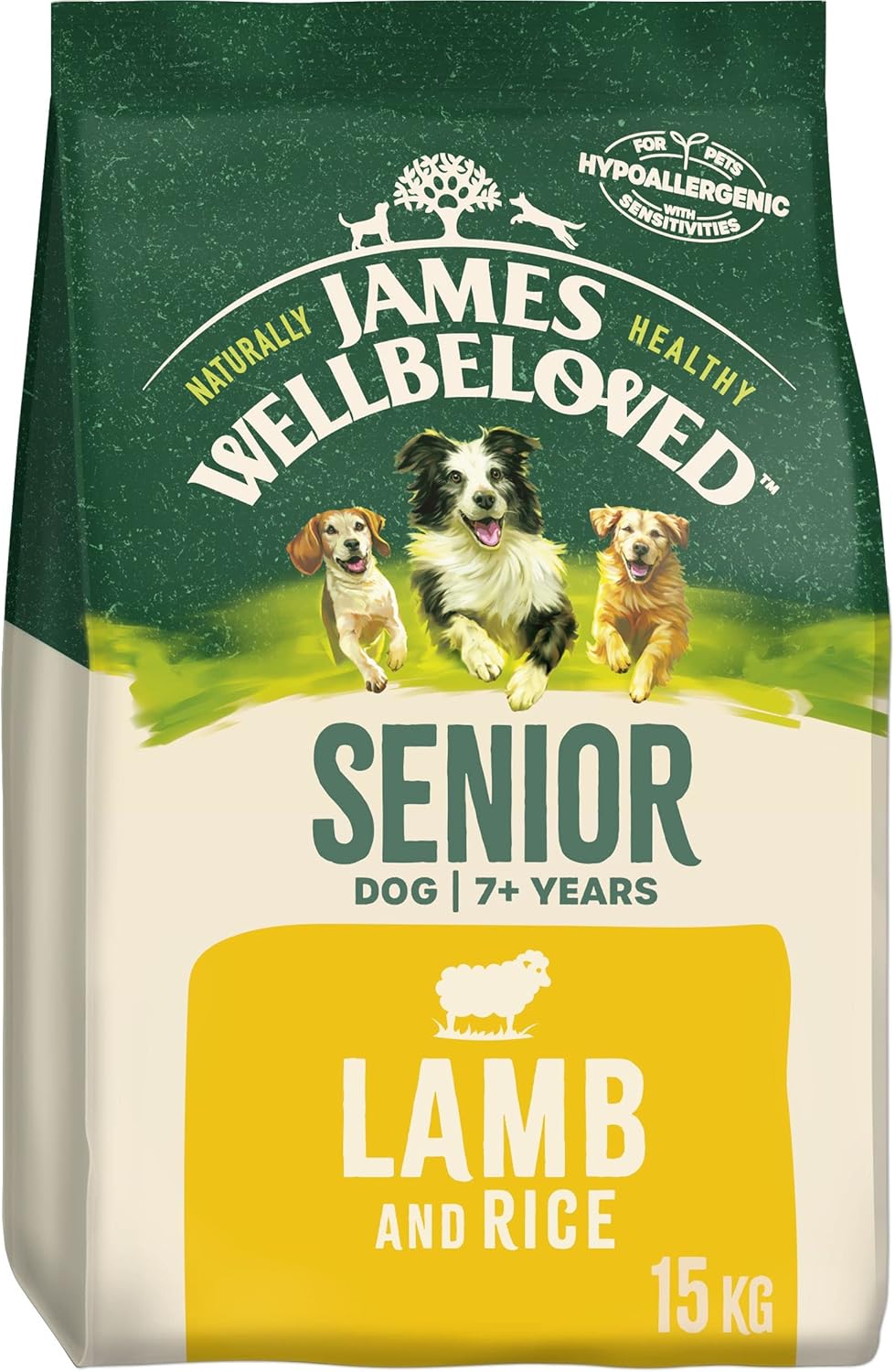 James Wellbeloved Senior Lamb & Rice 15 kg Bag, Hypoallergenic Dry Dog Food Amazon.co.uk Pet