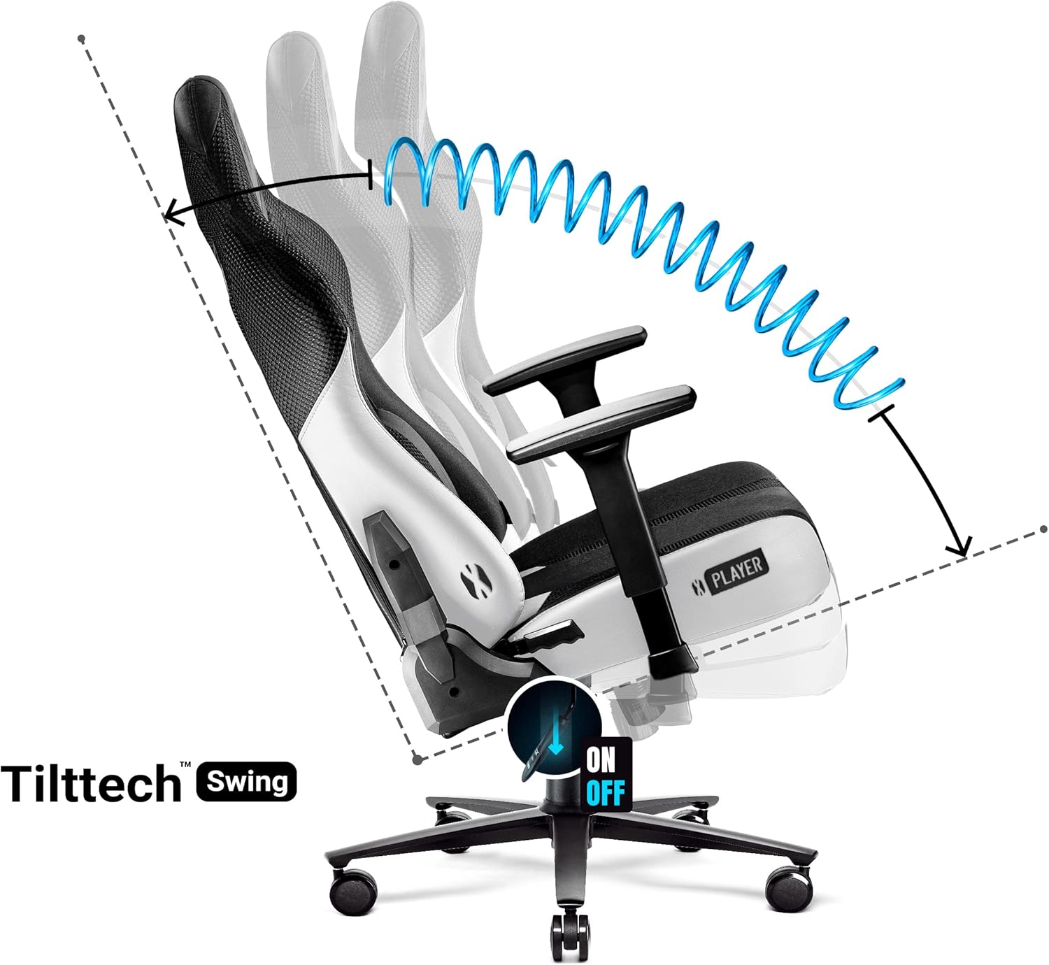 Diablo X-Player 2.0 Gaming Chair recline angles