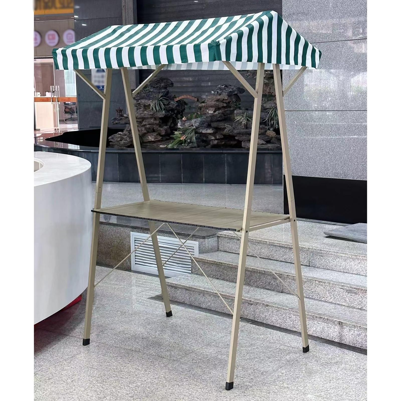 Tragbarer Hot Dog Wagen & Marktstand - 149,9 cm Street Food Kiosk für Verkäufer Faltbarer Lebensmittelständer für Festivals Messen und Veranstaltungen im Freien - Ideal für Pop-Up-Verkäufe