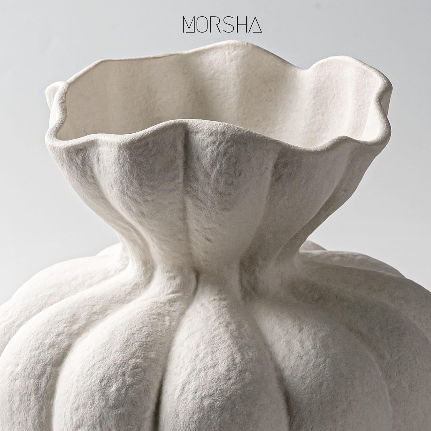 Ceramic Vase, Faded Black Color, Modern Minimalist Textured Vase for Home Decor, Bookshelf & Coffee Table Decor (Off-White Floral) - Image 2