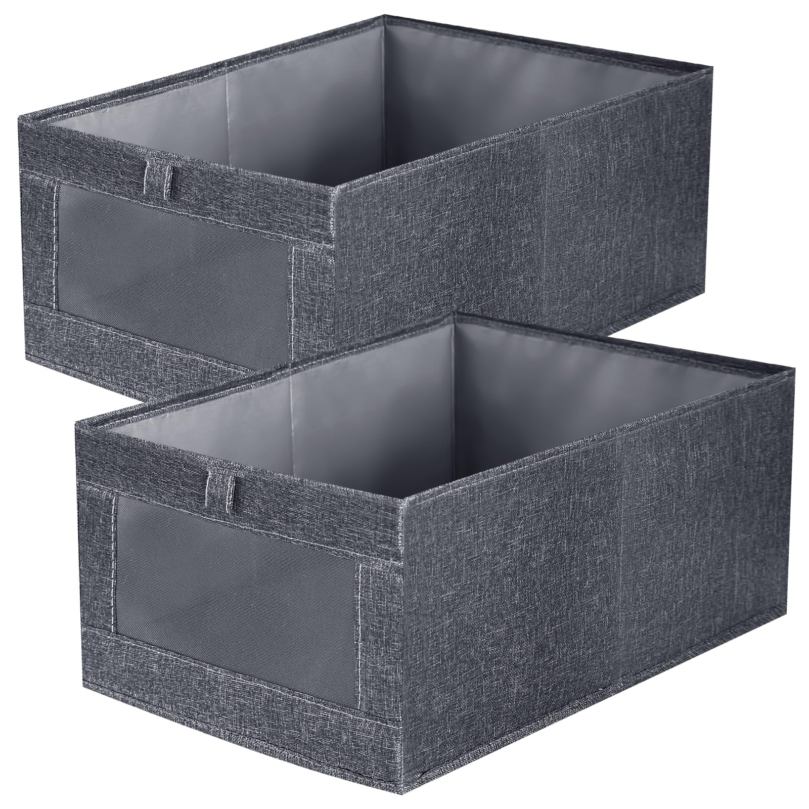 Niviy 2 Stück Schubladen Organizer kleiderschrank Extra Großem 5 Fächer Abstand 8,5cm Aufbewahrungsbox Schrank Faltbar PP-Hartplatte Stabiler Boden Organizerbox für Jeans,Mantel,Pullover 43X30X25CM