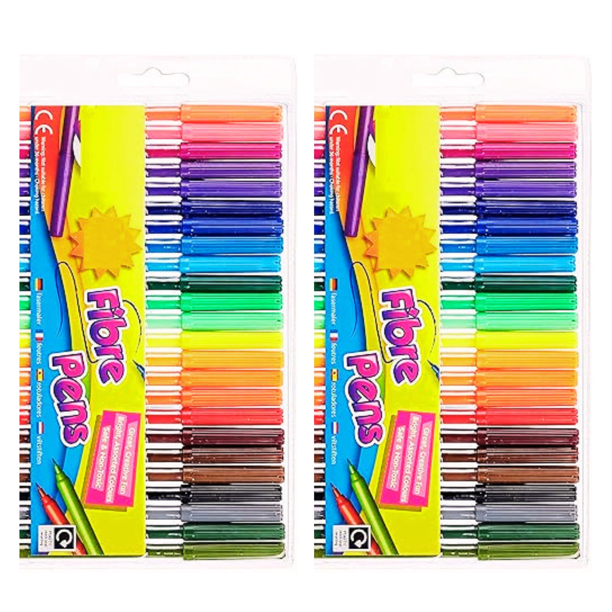 AIBULO48 Pcs Kids Drawing Marker Felt Tip Sketch Pens Fine Fibre Colouring Art School Books Drawing Art Projects