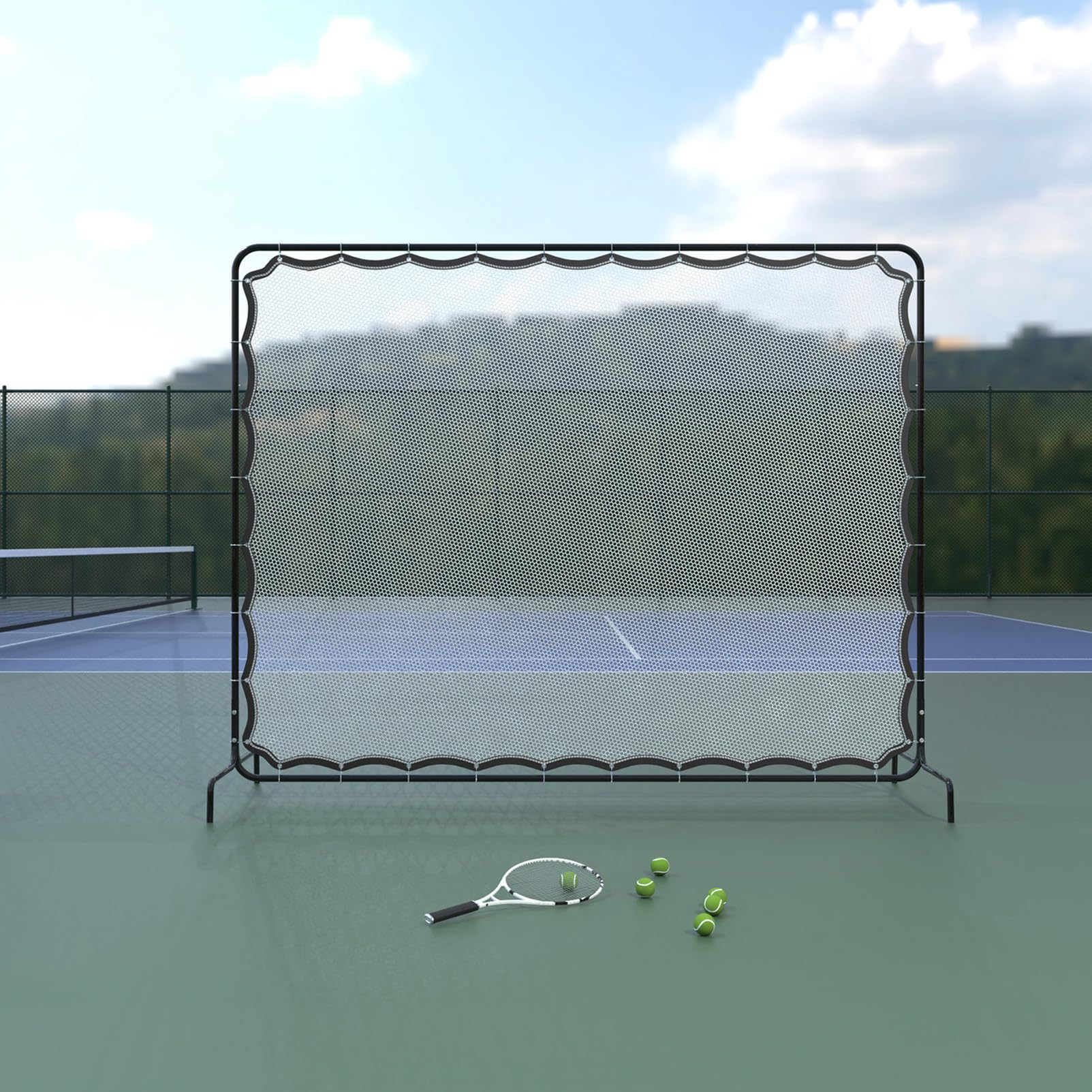 Tenniswand Garten (9.5 x 7Ft) - Tennis Rebounder - das perfekte Tennis Reaktionsnetz für Tennis Training