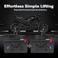 Vista 6 de SPECSTAR Soportes universales para motocicleta, capacidad de 882 libras, ruedas delanteras y traseras, combo de elevación con carrete de basculante