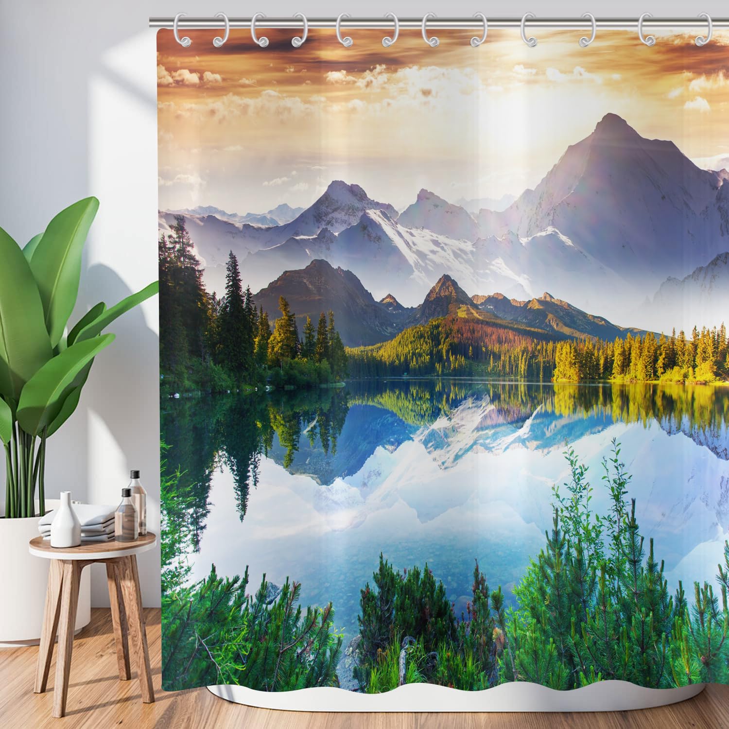 ASDCXZ Landscape Shower Curtain 180x180 cm - Image 2