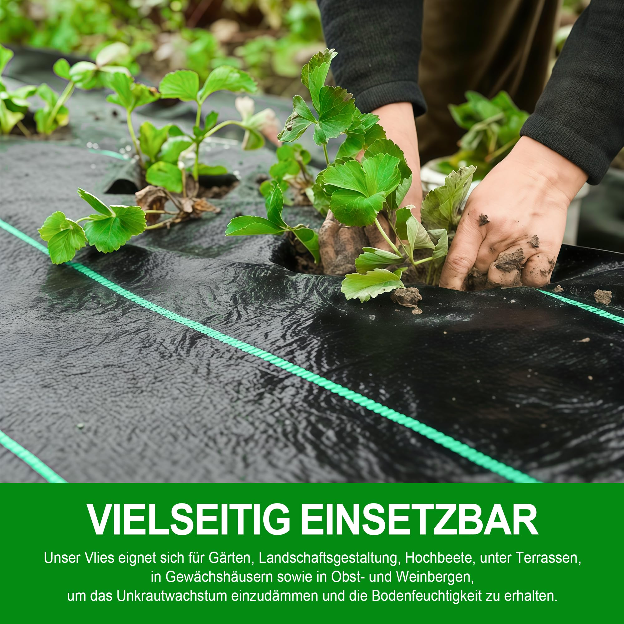 Unkrautvlies Extra Stark Gartenvlies 2x25m,PP Reißfestes Drainagevlies 50m²,Uv-BestäNdiges Hochbeet Folie 80g/m2,Unkrautvlies WasserdurchläSsig (75m² (3m x 25m))