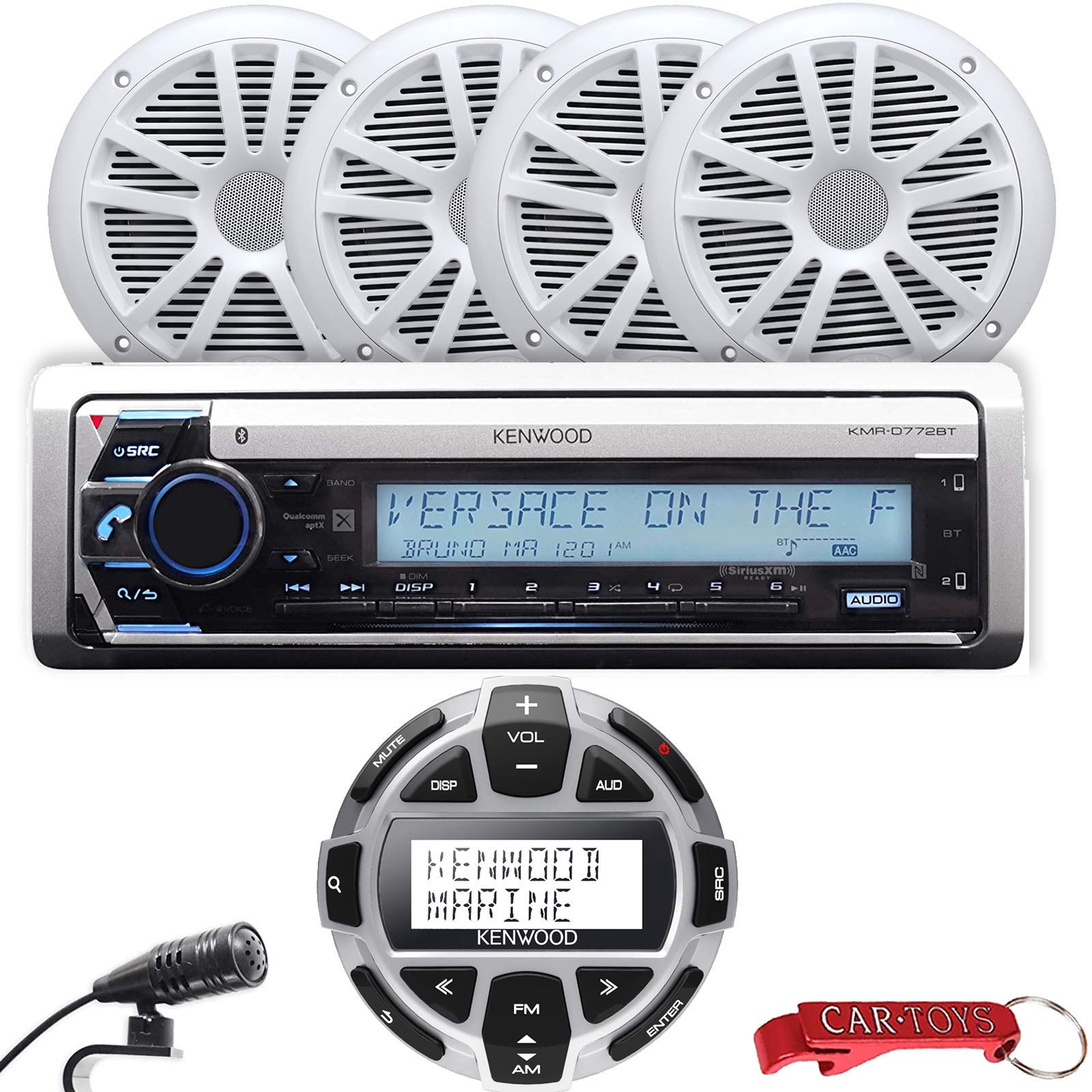 Buy Kenwood KMRD772BT Marine Stereo Receiver w/ KCARC55MR Remote and 4