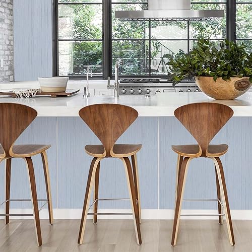 Miniatura 8 de Light Blue Peel and Stick Grasscloth Texture Wallpaper 15.7"x120" Vintage Wallpaper Removable Waterproof Azul claro,Azul marino,Blanco,Negro