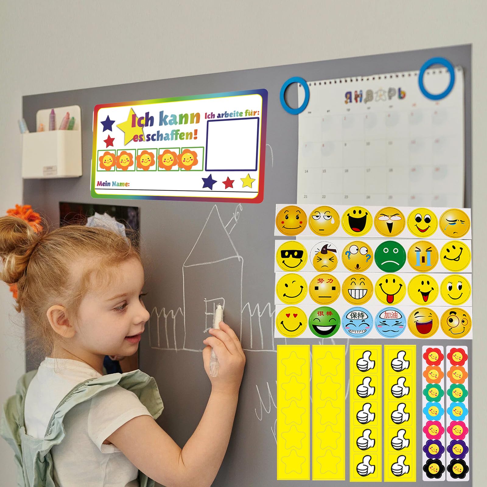 Mengger Belohnungstafel-Set (2 Tafeln + 58 Magnete) Produktbild-Vorschau 2