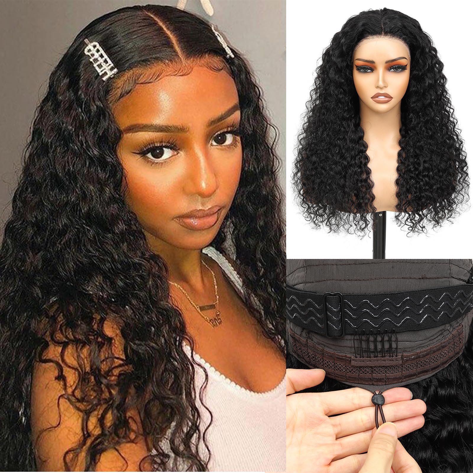 Photo 1 of Itsalways 9x6 Water Wave Human Hair Wig - 24 Inch, Natural Black