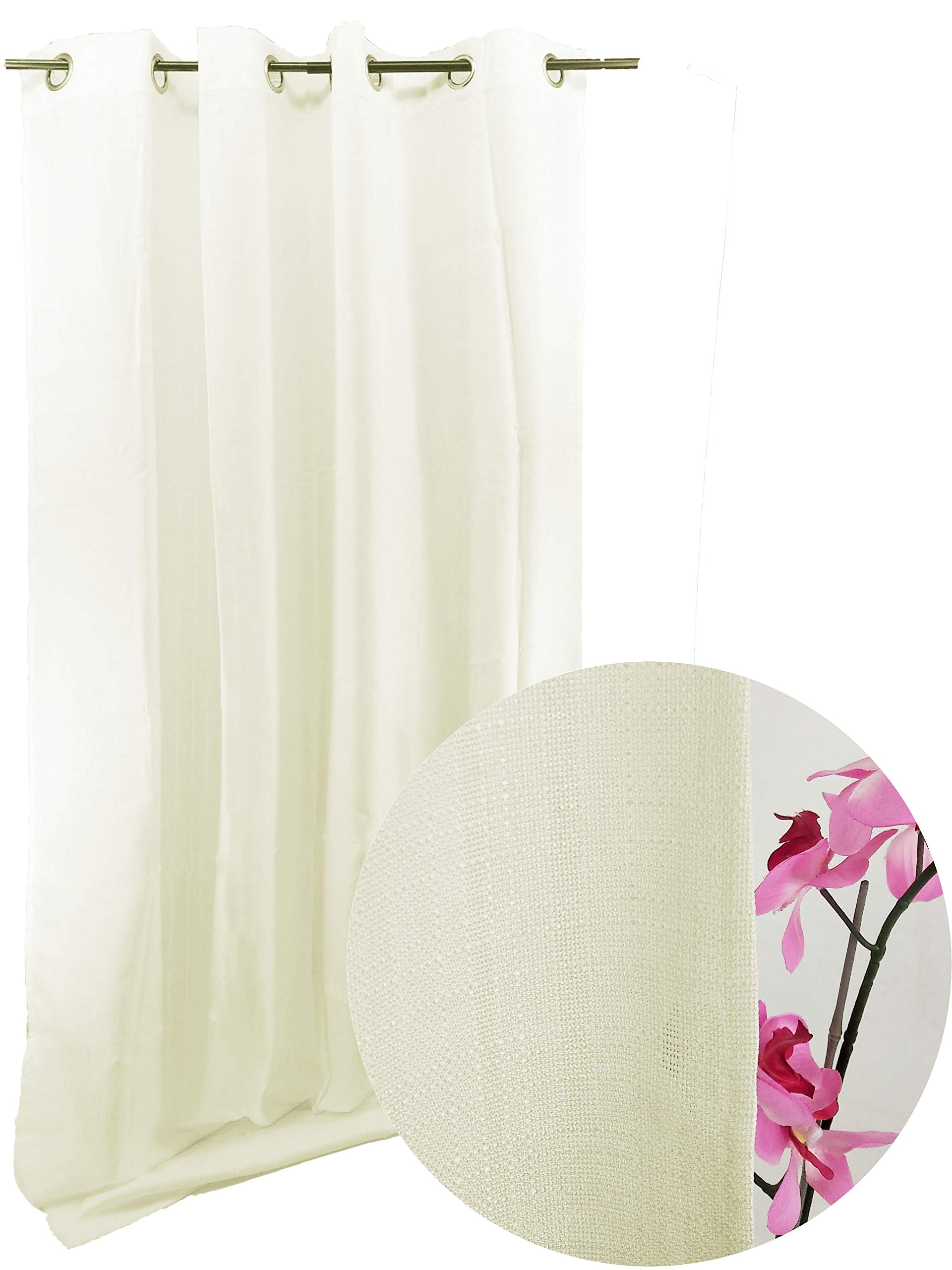 ForenTex Cortinas Confección P-0529 Tende con Occhielli per finestre Soggiorno e Camera da Letto, Poliestere, Crema, 145X260 CM