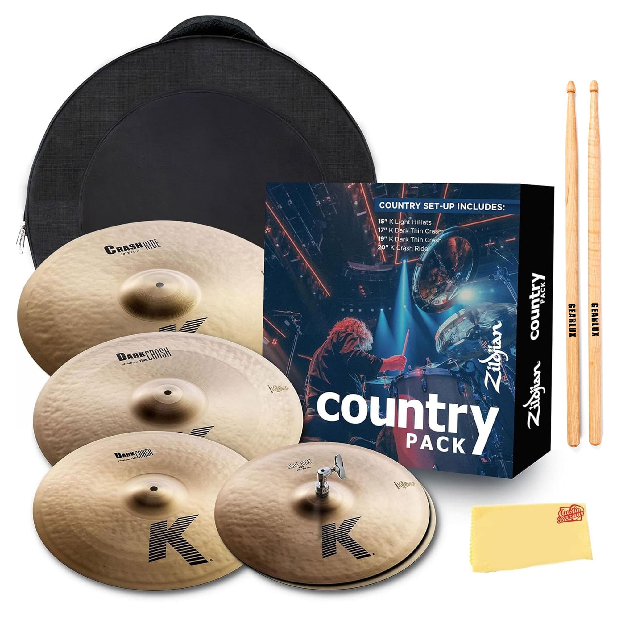 Amazon.com: Zildjian K0801C K Country Cymbal Pack 15/17/19/20 Inch