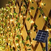 Vista 11 de suddus Paquete de 2 tiras de luces solares pequeñas de 33 pies, 100 luces LED solares azules para exteriores, 8 modos, luces solares de Navidad