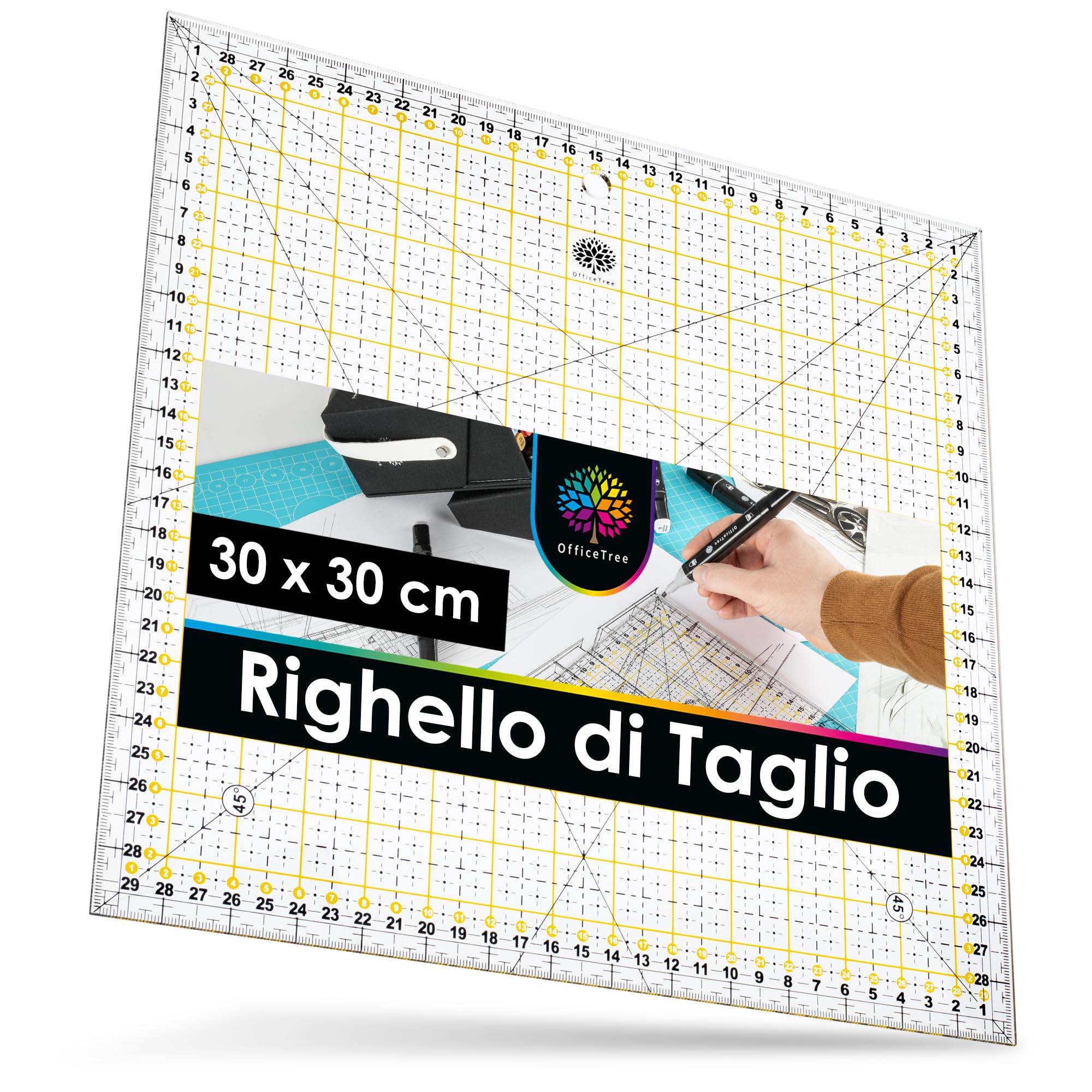 Righello Curvo SIXRUN 6501 – Trasparente, Multifunzionale Per Cucito E Creazione Modelli, Preciso E Resistente