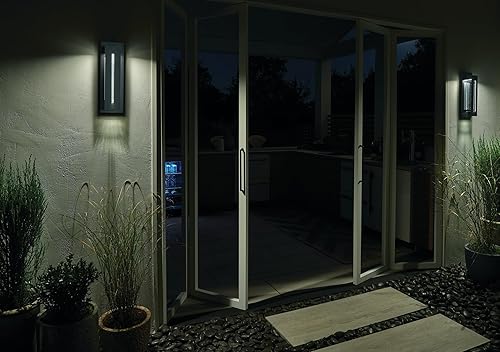 Miniatura 2 de Kichler 49945OZLED - Soporte de pared moderno contemporáneo para exteriores de River Path Collection con acabado oscuro, 17.5 pulgadas, bronce