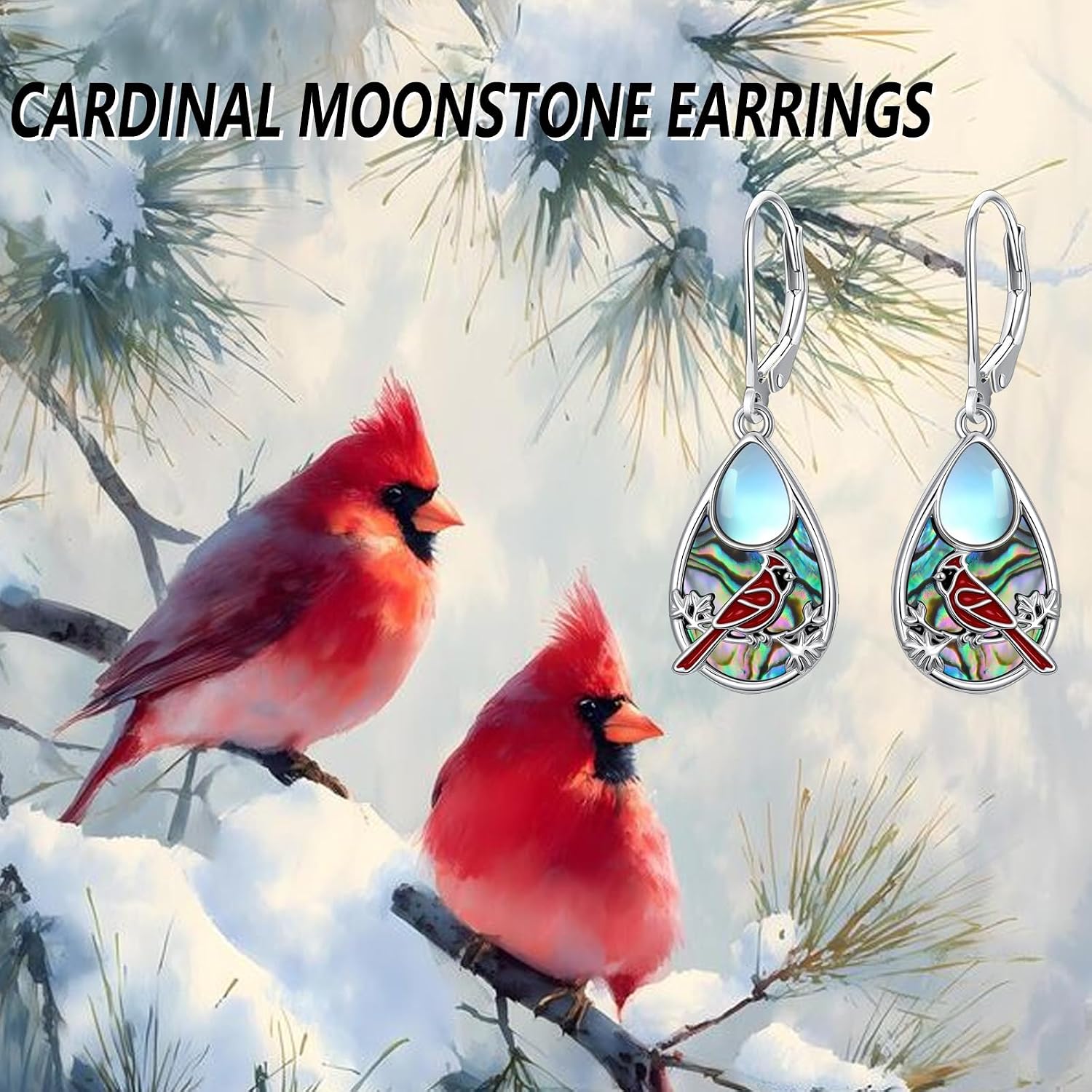 PELOVNY Animal Earrings for Women Dragonfly/Butterfly/Bee/Hummingbird/Cardinal Leverback Earring Abalone Moonstone Jewelry Gifts for Anniversary Birthday Christmas Mom Wife