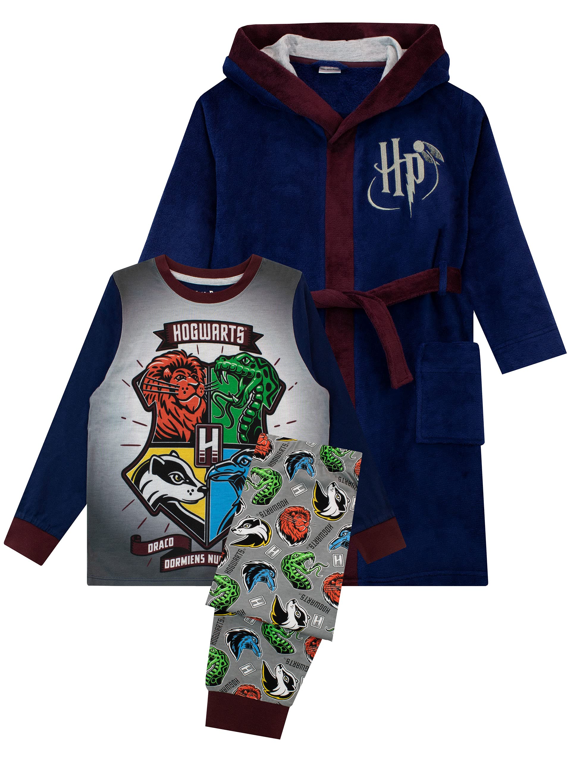 Harry Potter Hogwarts Pyjamas And Dressing Gown Set - Blue - 12-13 Years