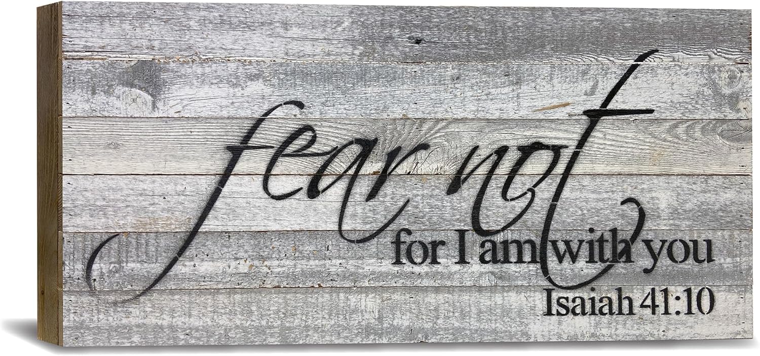 Rustic Reclaimed Wood Art by Second Hand By Nature - 24 x 12 Handmade Vintage Farmhouse Home Decor for Bedroom, Living Room, or Fireplace - Country Boho Sign (Those Who Hope In The Lord)