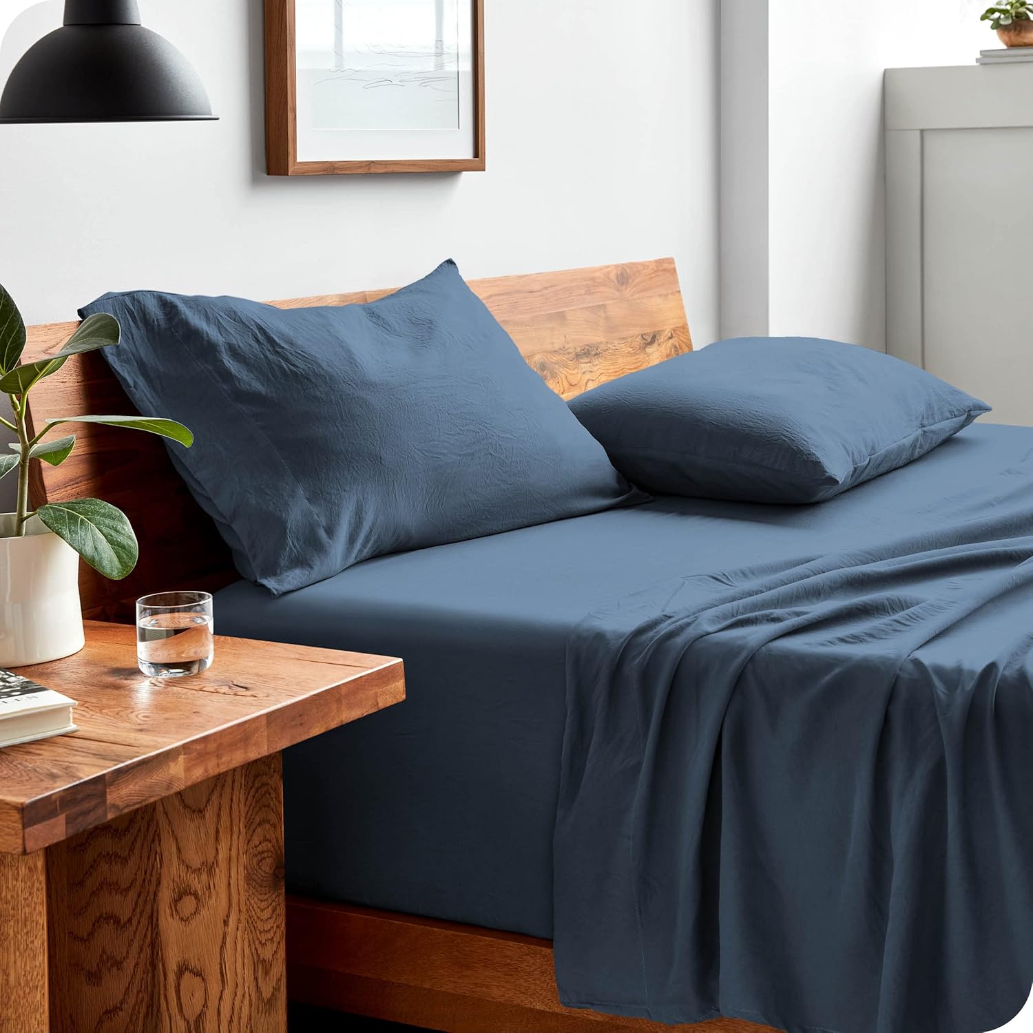 Bare Home Sandwashed Full Sheet Set Premium 1800 Ultra