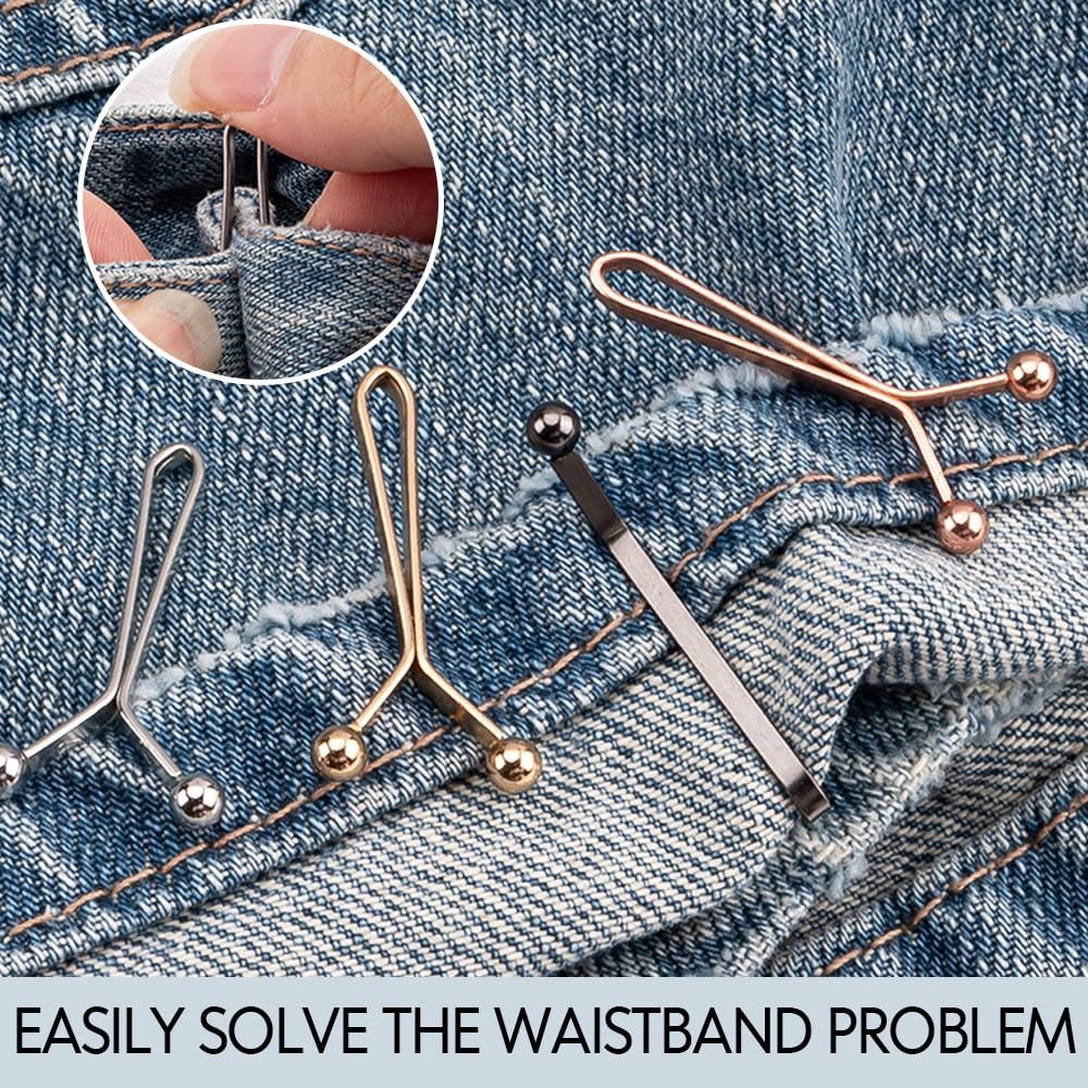 Fibbie per retrazione della va dei pantaloni Jeans Ridimensionano fibbie a gancio regolabili Rimovibili Strumento di regolazione della taglia dei vesti facile da installare  15