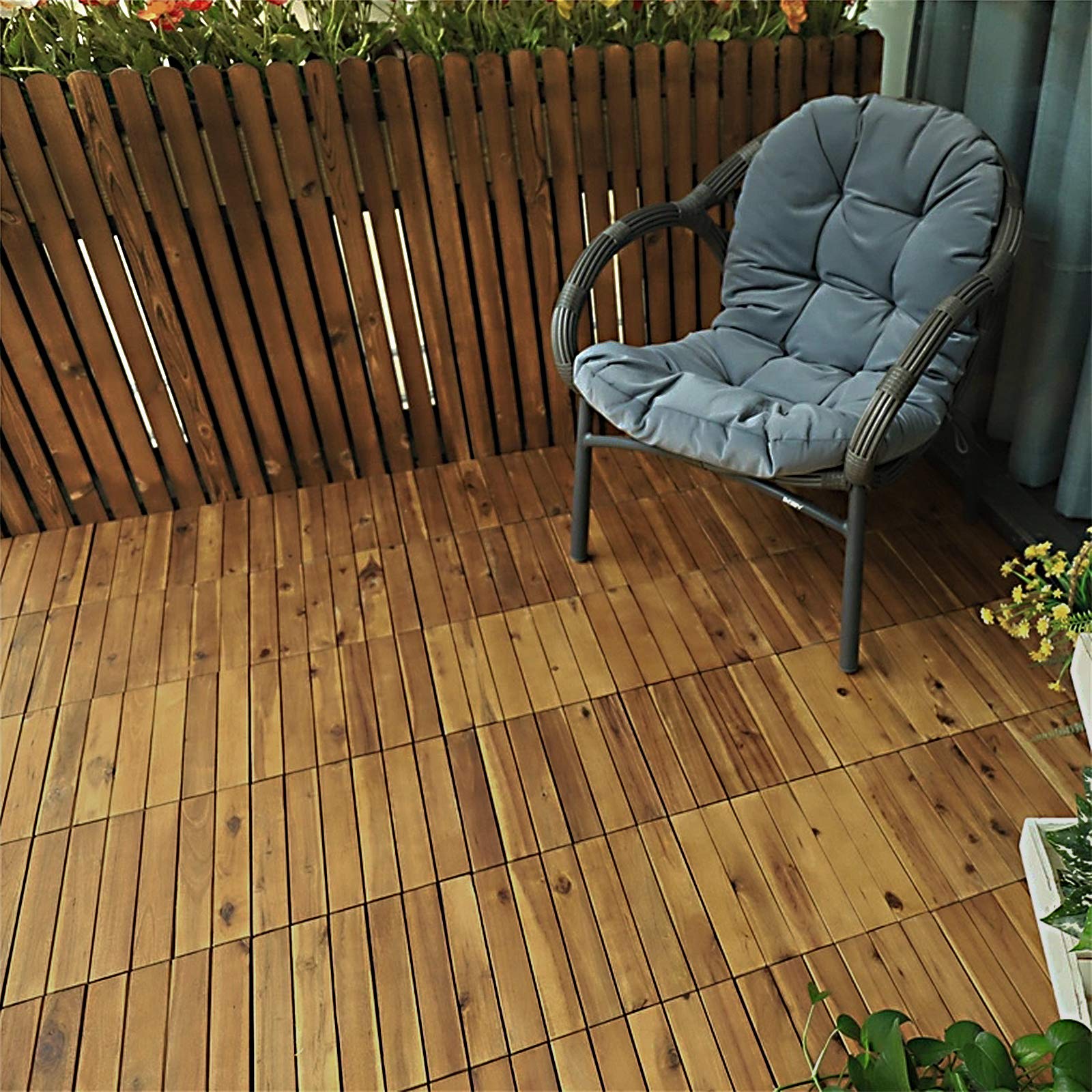 Piastrelle Legno Acacia 30x30 Cm - Pavimentazione Esterna/Interna Antiscivolo - Foto 9