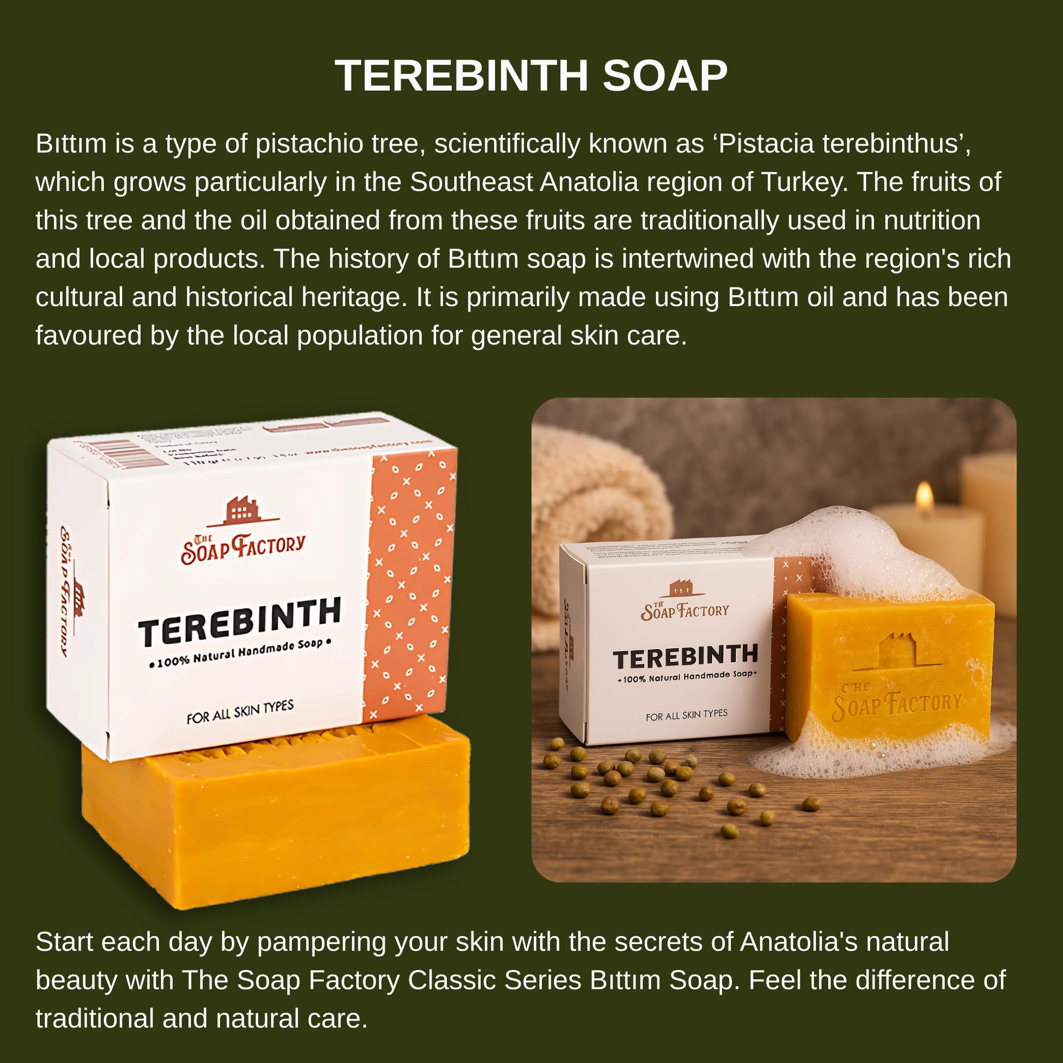 Natural Handmade Soap Duo (2 Pack) - Terebinth and Laurel Bars for Deep Cleansing Refreshing and Nourishing Daily Skincare - Image 4