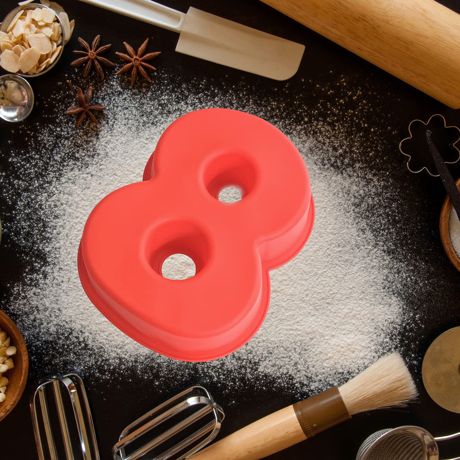 Moules à gâteaux en silicone avec grands chiffres 3D for anniversaire et anniversaire, moules à pâtisserie en silicone liquide, chiffres for gâteaux, sans BPA, nombre de 8/3319