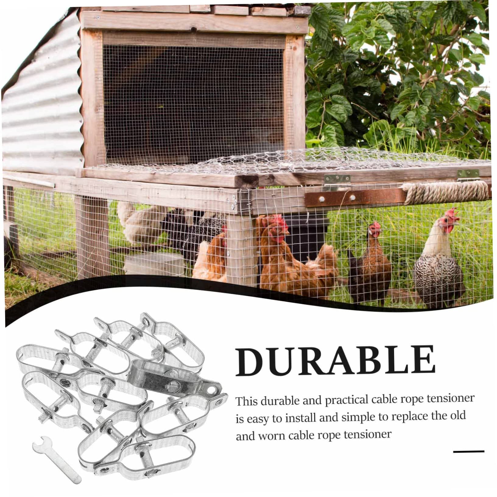 VALICLUD 10pièces Tendeur de Câble Métallique Fer Outil pour Tendre Fil et Câble Convient Serre Poulailler