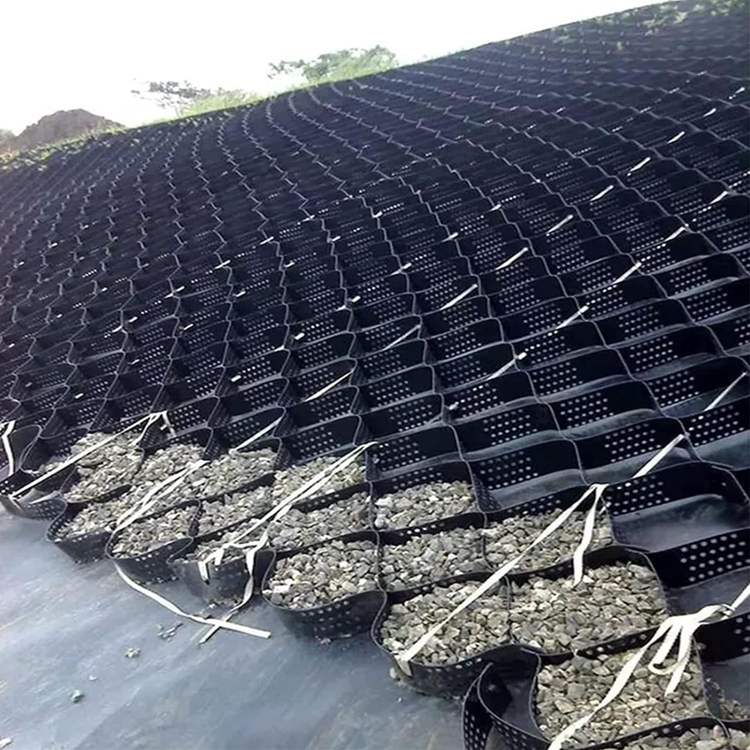 VUIKLCty Ground Grid Heavy Duty Gravel Grid Stabiliser, Slope Geogrid, Ground Geogrid Stabilisation System(4m x 6m (13ft x 19.5ft))