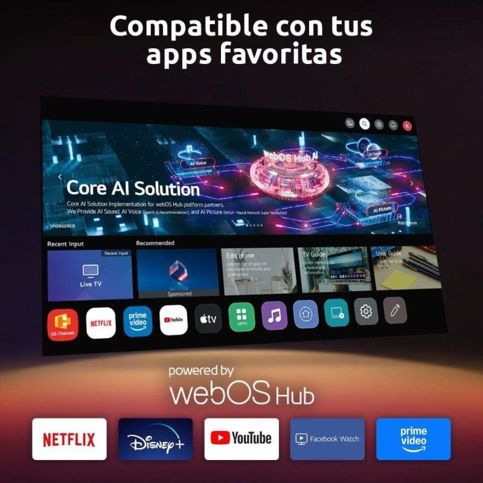 Nilait Smart TV 55 Pulgadas, QLED UHD 4K, WebOS, Colores Vivos, Baja Latencia, Bluetooth 5.1, x3 HDMI, x2 USB, WiFi, Smart TV Negra