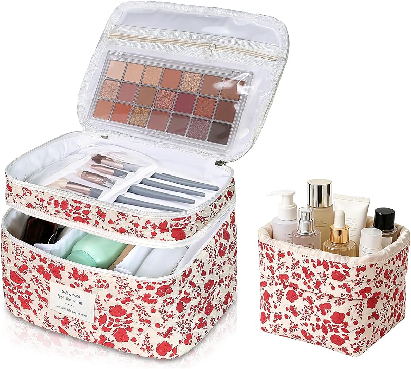 Necessaire de maquiagem Gosect com estampa floral, conjunto com 2
