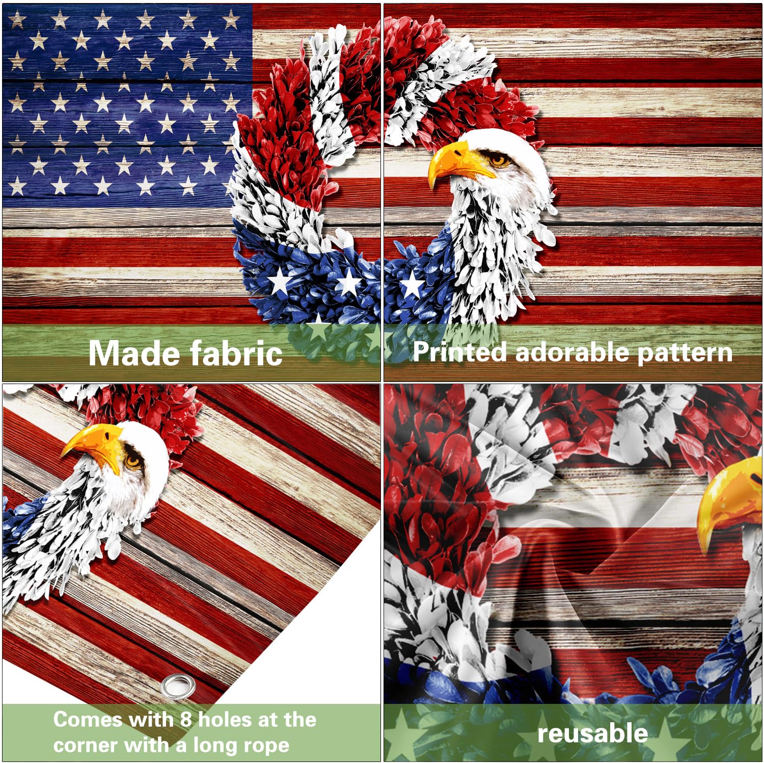 Garage Flags Leyiyi 7x8ft American Flag And Bald Eagle Garage Door  Decorations Banner Patriotic 4th Of July Garage Door Banner Cover  Independence Day Banner For Memorial Day Veterans Day Party Decoration  Holiday, image size:1500x1498