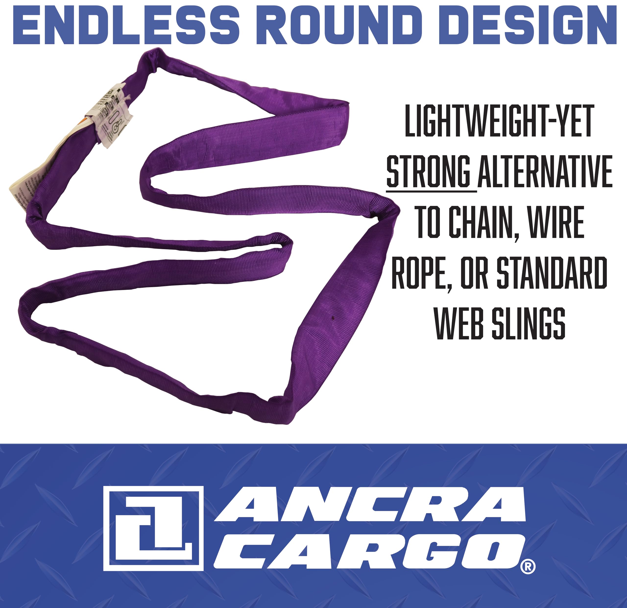 Ancra Cargo Lifting Sling - Purple 1" x 12' -3